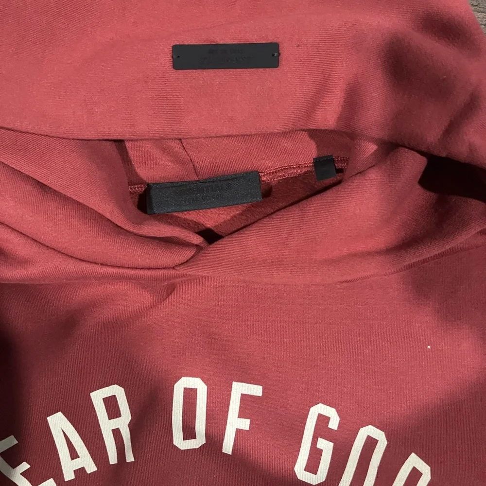 Fear of God Essentials Red Hoodie - Picture 4 of 6